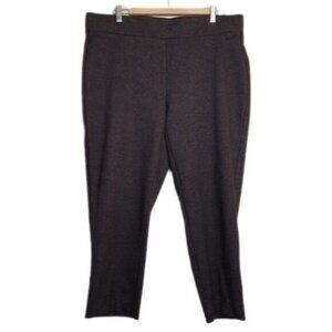 LAURA Pull-on Dress Crop Pants Subtle Check Pattern PLUS Sz 16